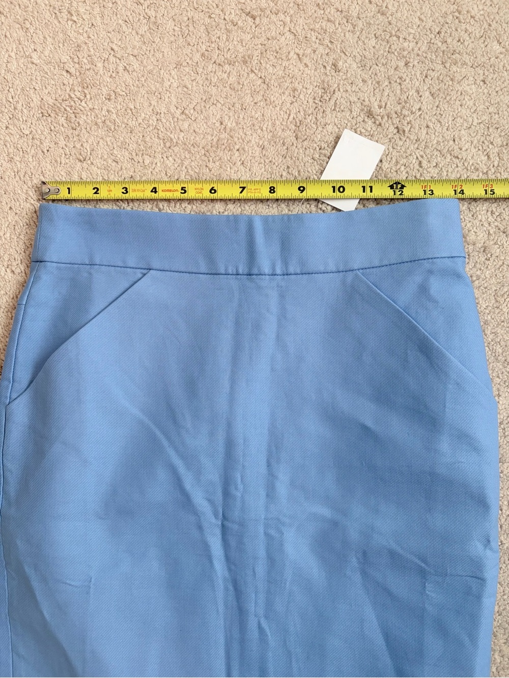 J.Crew Periwinkle Pencil Skirt Women’s Size 0 XS Cotton Solid Blue NWT - Picture 8 of 9